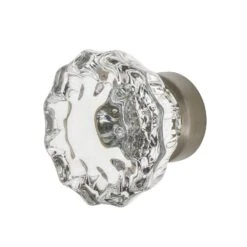 Nostalgic Warehouse Crystal 1-3/8 Inch Mushroom Cabinet Knob Satin Nickel