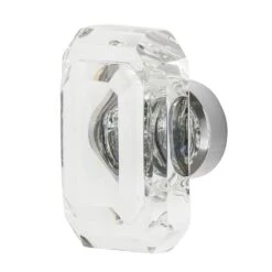 Nostalgic Warehouse Vintage Luxe Baguette 1-3/4" Rectangular Faceted Crystal Cabinet Knob Bright Chrome