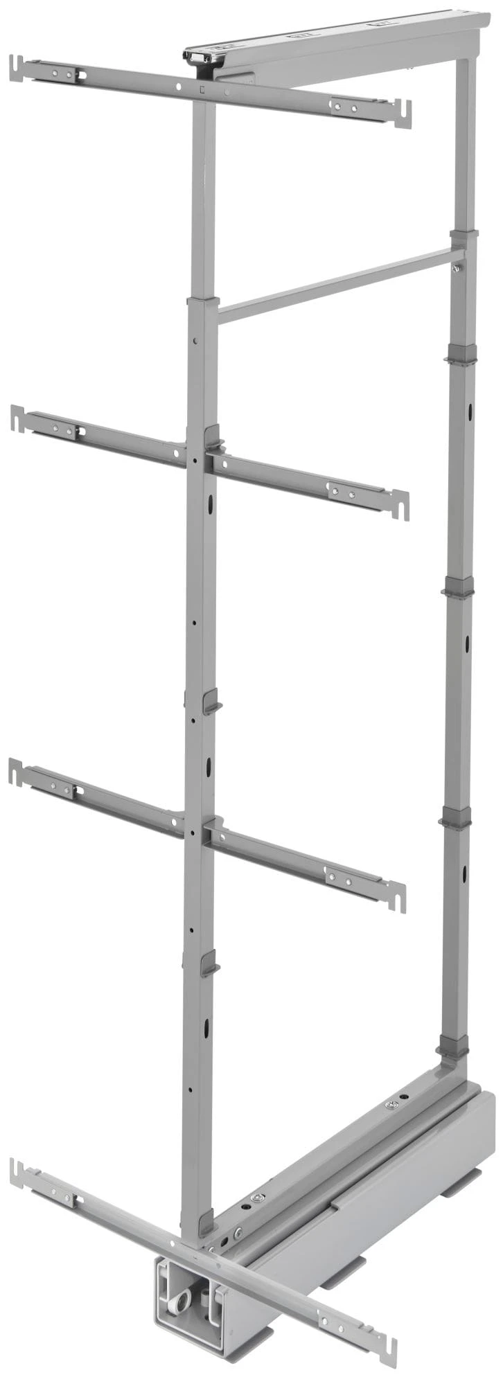 Rev-A-Shelf 5700 Series 51-58 Inch Adjustable Height Pull Out 4 Tier Cabinet Organizer With Adjustable Shelves And Soft Close For 4-1/2 Inch Cabinets Chrome 4 Rev-A-Shelf 5700 Series 51-58 Inch Adjustable Height Pull Out 4 Tier Cabinet Organizer With Adjustable Shelves And Soft Close For 4-1/2 Inch Cabinets Chrome - Image 2