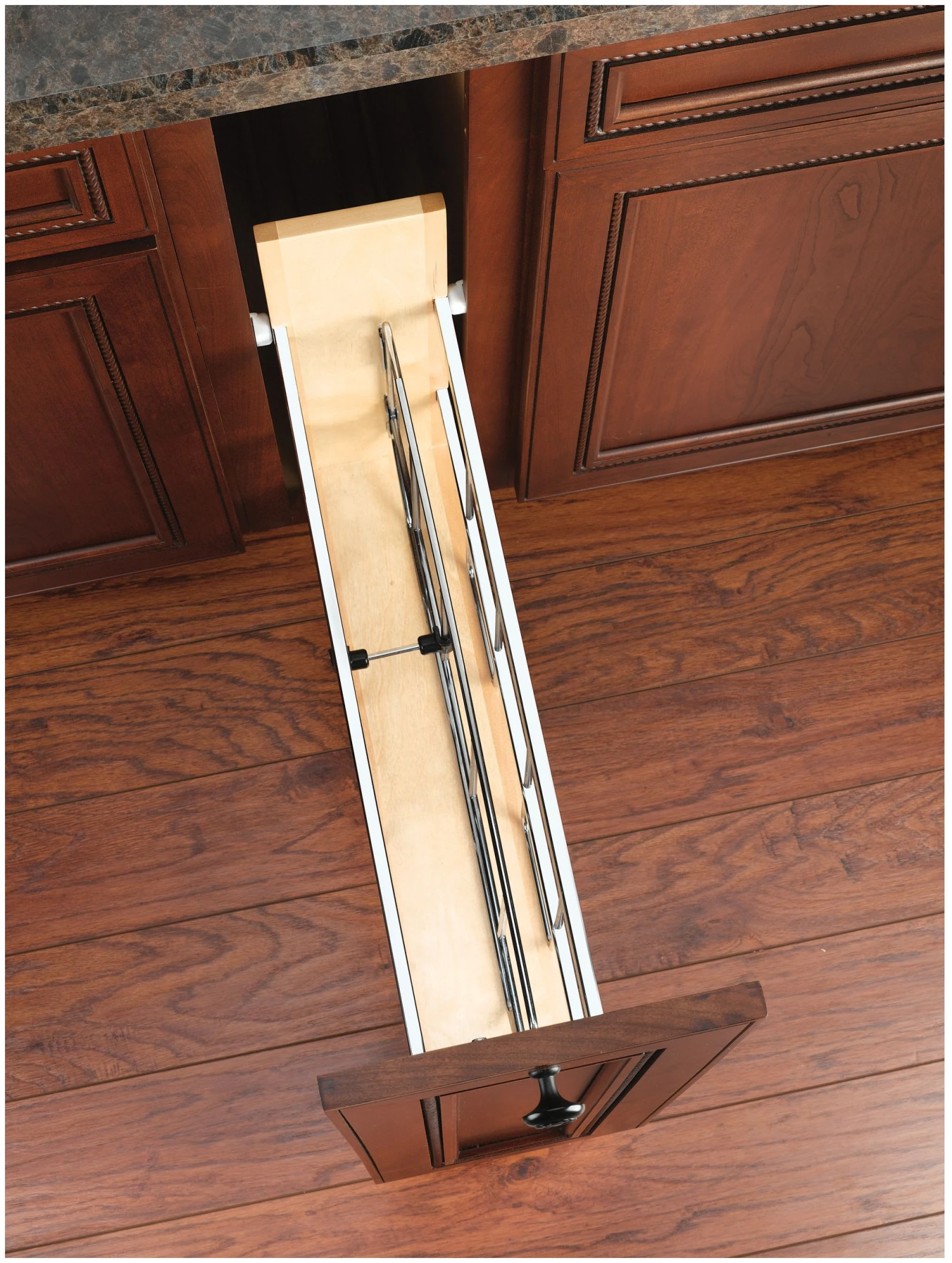 Rev-A-Shelf 447 Series 5 Inch Pull Out Tray Organizer With Soft Close Natural 4 Rev-A-Shelf 447 Series 5 Inch Pull Out Tray Organizer With Soft Close Natural - Image 2