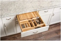 Rev-A-Shelf 4KCB Series 21" Knife Organizer And Cutting Board Replacement Drawer Natural Maple -Cabinet Hardware Store rev a shelf 4kcb 24h 1 alternate image 44