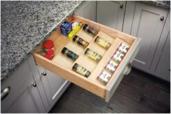 Rev-A-Shelf 4SDI Series 22 Inch Trimmable Spice Rack Drawer Insert Natural Maple -Cabinet Hardware Store rev a shelf 4sdi 24 alternate image 600