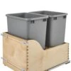 Rev-A-Shelf 4WCSC Bottom Mount Double Bin Trash Can With Soft Close - 35 Quart Capacity Natural -Cabinet Hardware Store rev a shelf 4wcsc 1835dm 2 531885