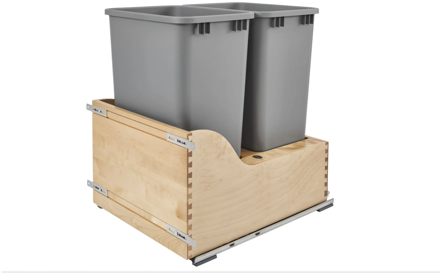 Rev-A-Shelf 4WCSC Bottom Mount Double Bin Trash Can With Soft Close - 50 Quart Capacity Wood 3 Rev-A-Shelf 4WCSC Bottom Mount Double Bin Trash Can With Soft Close - 50 Quart Capacity Wood