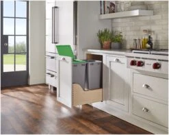 Rev-A-Shelf 4WCSC Bottom Mount Double Bin Trash Can With Soft Close - 50 Quart Capacity Wood 8 Rev-A-Shelf 4WCSC Bottom Mount Double Bin Trash Can With Soft Close - 50 Quart Capacity Wood -Cabinet Hardware Store rev a shelf 4wcsc 2150dm 2 alternate image 668