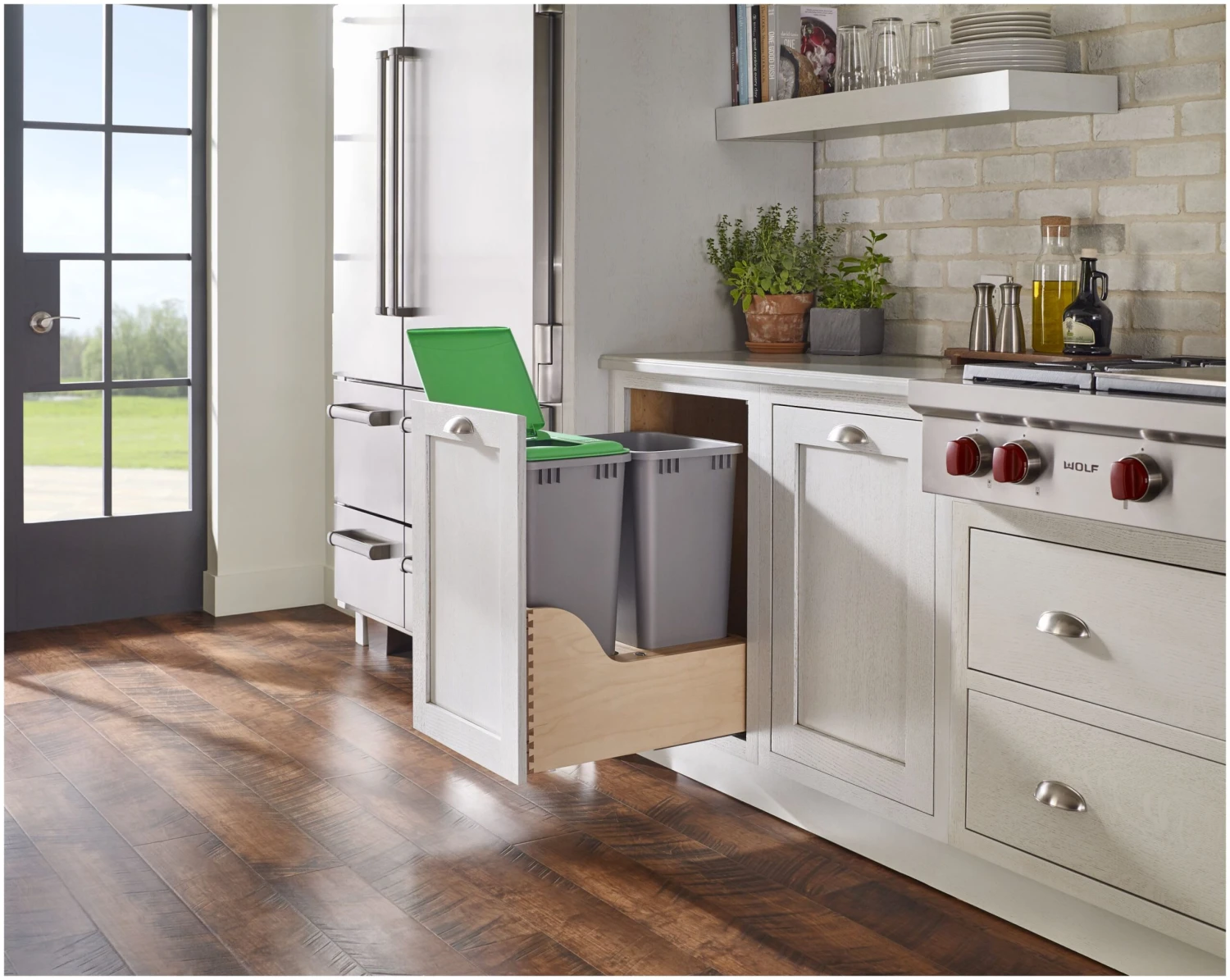 Rev-A-Shelf 4WCSC Bottom Mount Double Bin Trash Can With Soft Close - 50 Quart Capacity Wood 5 Rev-A-Shelf 4WCSC Bottom Mount Double Bin Trash Can With Soft Close - 50 Quart Capacity Wood - Image 3