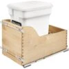 Rev-A-Shelf 4WCSC Series Bottom Mount Single Bin Trash Can - 24 Quart Capacity White