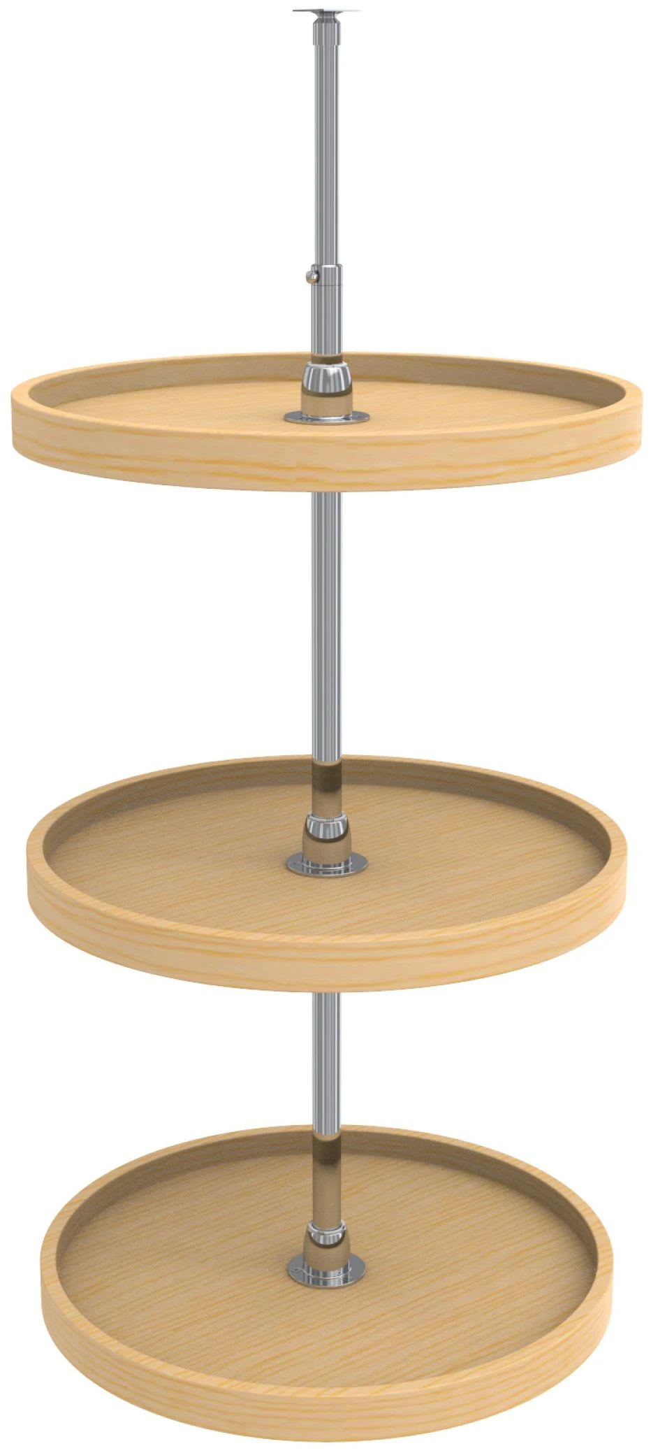 Rev-A-Shelf Wood Classic 20 Inch Full Circle 3 Shelf Lazy Susan Set With Adjustable 38-46 Inch Shaft Natural Wood 3 Rev-A-Shelf Wood Classic 20 Inch Full Circle 3 Shelf Lazy Susan Set With Adjustable 38-46 Inch Shaft Natural Wood