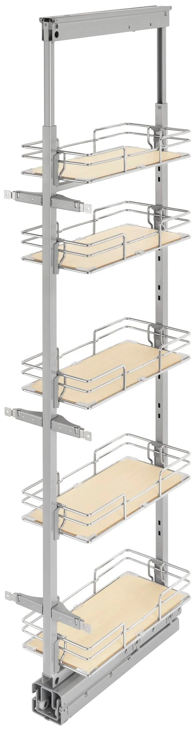 Rev-A-Shelf 5200 MP Series 8-5/8 Inch Pull Out 5 Tier Cabinet Organizer With Adjustable Shelves And Soft Close Maple 3 Rev-A-Shelf 5200 MP Series 8-5/8 Inch Pull Out 5 Tier Cabinet Organizer With Adjustable Shelves And Soft Close Maple