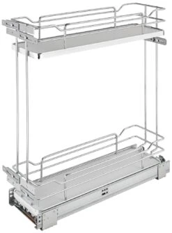 Rev-A-Shelf 5322 Series 7 Inch Pull Out Two-Tier Cabinet Organizer With Soft Close Onion Gray -Cabinet Hardware Store rev a shelf 5322 bcsc 6 gr 2442438
