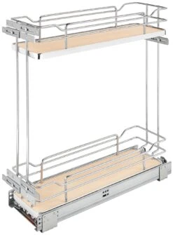 Rev-A-Shelf 5322 Series 7 Inch Pull Out Two-Tier Cabinet Organizer With Soft Close Onion Gray -Cabinet Hardware Store rev a shelf 5322 bcsc 6 mp 531885