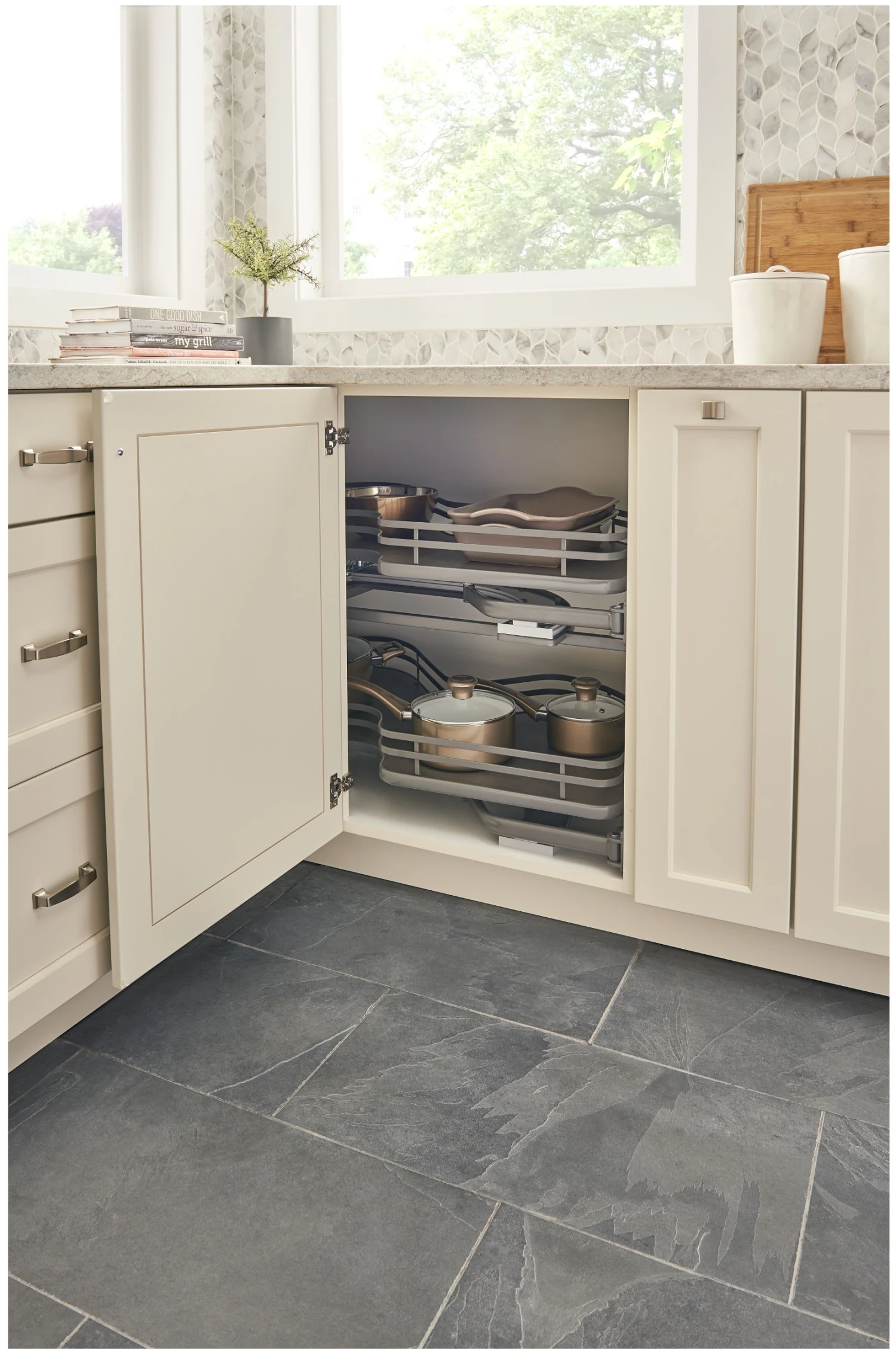 Rev-A-Shelf 5372 Series Left Handed Pull Out 2 Tier Blind Corner Kitchen Cabinet Organizer For 18 Inch Cabinet Opening Maple 5 Rev-A-Shelf 5372 Series Left Handed Pull Out 2 Tier Blind Corner Kitchen Cabinet Organizer For 18 Inch Cabinet Opening Maple - Image 3