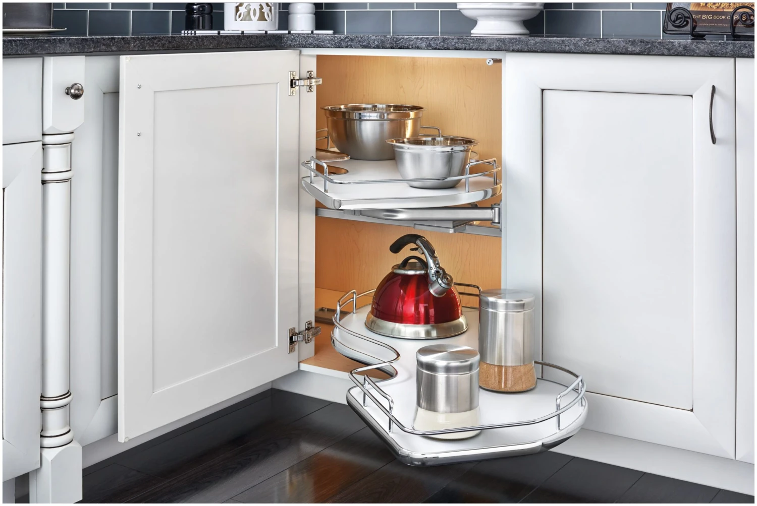 Rev-A-Shelf 5372 Series Left Handed Pull Out 2 Tier Blind Corner Kitchen Cabinet Organizer For 18 Inch Cabinet Opening Maple 9 Rev-A-Shelf 5372 Series Left Handed Pull Out 2 Tier Blind Corner Kitchen Cabinet Organizer For 18 Inch Cabinet Opening Maple - Image 7