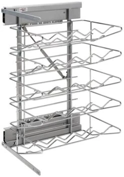 Rev-A-Shelf 5375 Series 14 Inch Pull Out Wine Rack Organizer With 20 Bottle Capacity Chrome