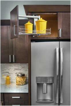 Rev-A-Shelf 15 Inch Swing Out Upper Cabinet Shelf Chrome 6 Rev-A-Shelf 15 Inch Swing Out Upper Cabinet Shelf Chrome -Cabinet Hardware Store rev a shelf 5708 15 alternate image 1305