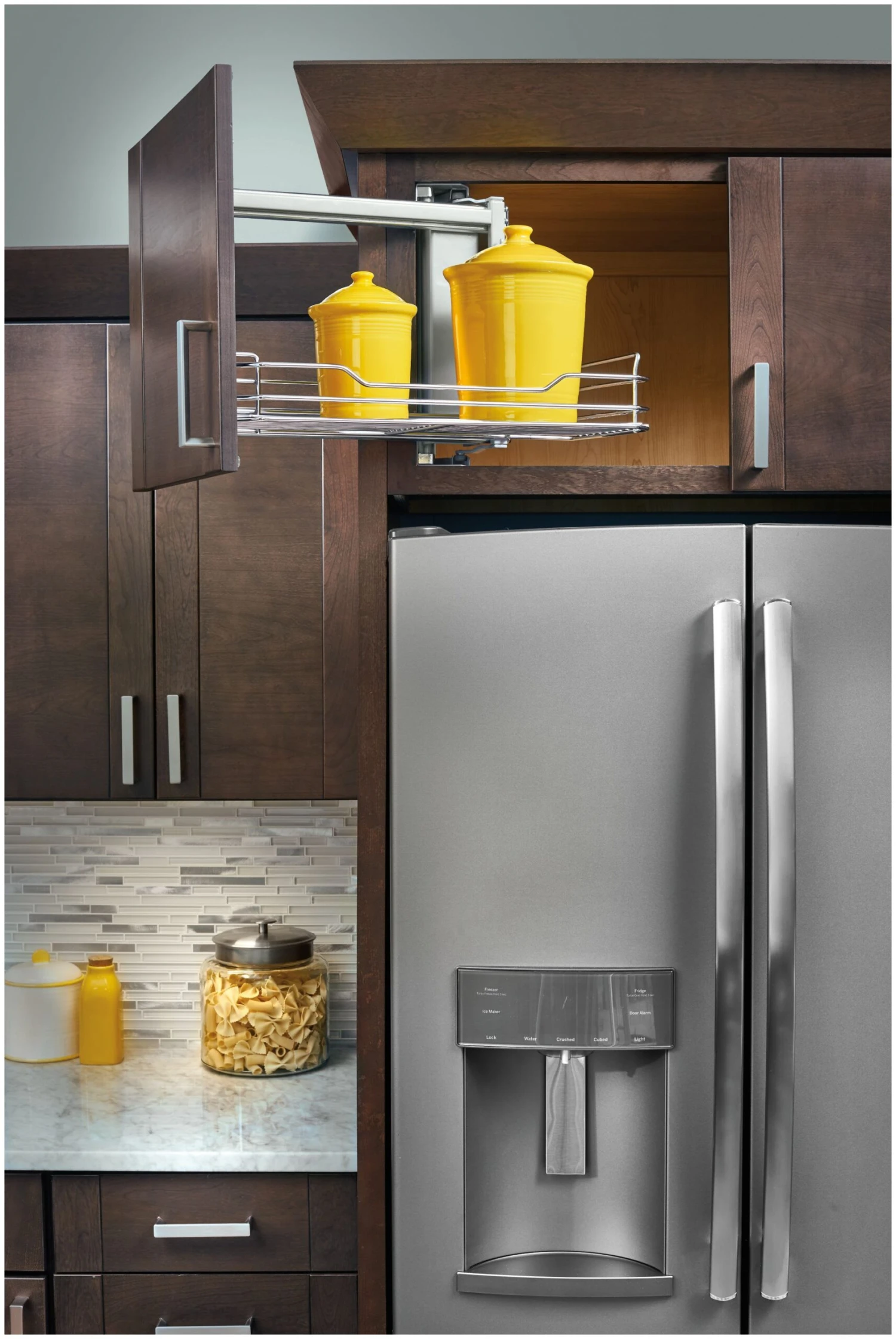 Rev-A-Shelf 15 Inch Swing Out Upper Cabinet Shelf Chrome 4 Rev-A-Shelf 15 Inch Swing Out Upper Cabinet Shelf Chrome - Image 2