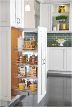 Rev-A-Shelf 5700 Series 74-81 Inch Adjustable Height Pull Out 6 Tier Cabinet Organizer With Adjustable Shelves And Soft Close For 14-1/2 Inch Cabinets Chrome 13 Rev-A-Shelf 5700 Series 74-81 Inch Adjustable Height Pull Out 6 Tier Cabinet Organizer With Adjustable Shelves And Soft Close For 14-1/2 Inch Cabinets Chrome -Cabinet Hardware Store rev a shelf 5773 14 1 alternate image 1363