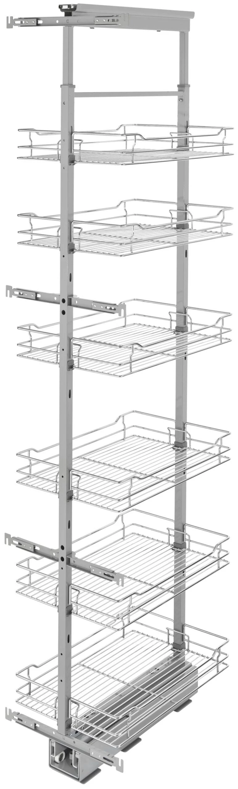 Rev-A-Shelf 5700 Series 74-81 Inch Adjustable Height Pull Out 6 Tier Cabinet Organizer With Adjustable Shelves And Soft Close For 14-1/2 Inch Cabinets Chrome 3 Rev-A-Shelf 5700 Series 74-81 Inch Adjustable Height Pull Out 6 Tier Cabinet Organizer With Adjustable Shelves And Soft Close For 14-1/2 Inch Cabinets Chrome