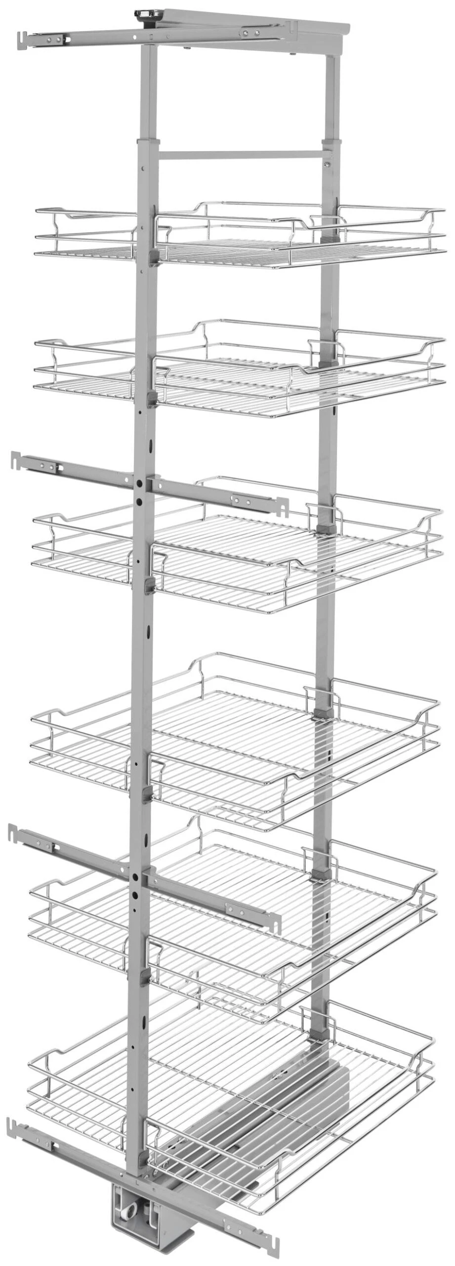 Rev-A-Shelf 5700 Series 74-81 Inch Adjustable Height Pull Out 6 Tier Cabinet Organizer With Adjustable Shelves And Soft Close For 20-1/2 Inch Cabinets Chrome 3 Rev-A-Shelf 5700 Series 74-81 Inch Adjustable Height Pull Out 6 Tier Cabinet Organizer With Adjustable Shelves And Soft Close For 20-1/2 Inch Cabinets Chrome