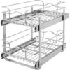 Rev-A-Shelf 5WB Series 14-1/2 Inch Pull Out 2 Tier Cabinet Organizer Basket For 22-1/4 Inch Deep Cabinets Chrome 2 Rev-A-Shelf 5WB Series 14-1/2 Inch Pull Out 2 Tier Cabinet Organizer Basket For 22-1/4 Inch Deep Cabinets Chrome -Cabinet Hardware Store rev a shelf 5wb2 1522 cr 531885