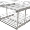 Rev-A-Shelf 5WB2 Series 24 Inch Pull Out Two-Tier Shelf Organizer Chrome -Cabinet Hardware Store rev a shelf 5wb2 2422cr 1 2442438
