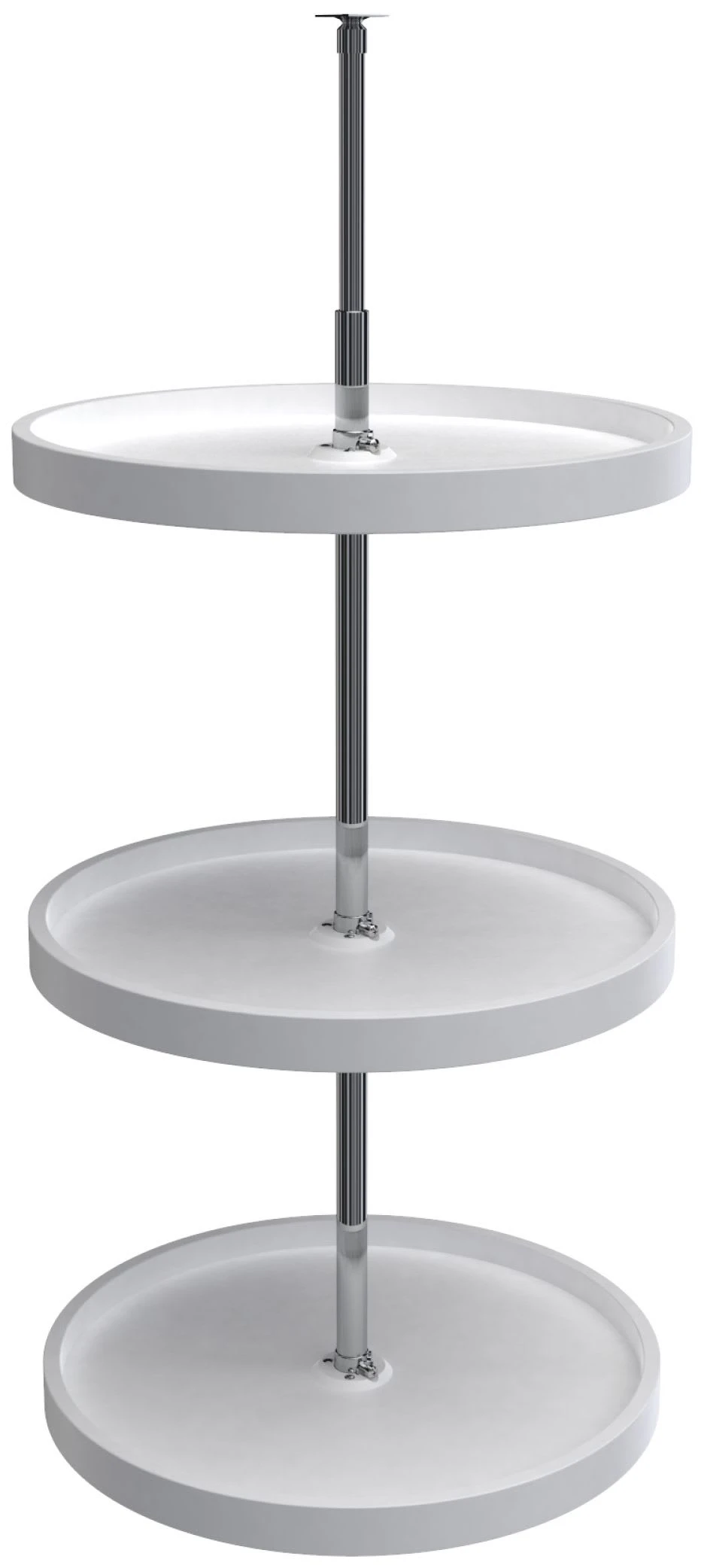 Rev-A-Shelf RAS Polymer 20 Inch Full Circle 3 Shelf Lazy Susan Set With Adjustable 38-46 Inch Shaft White 3 Rev-A-Shelf RAS Polymer 20 Inch Full Circle 3 Shelf Lazy Susan Set With Adjustable 38-46 Inch Shaft White