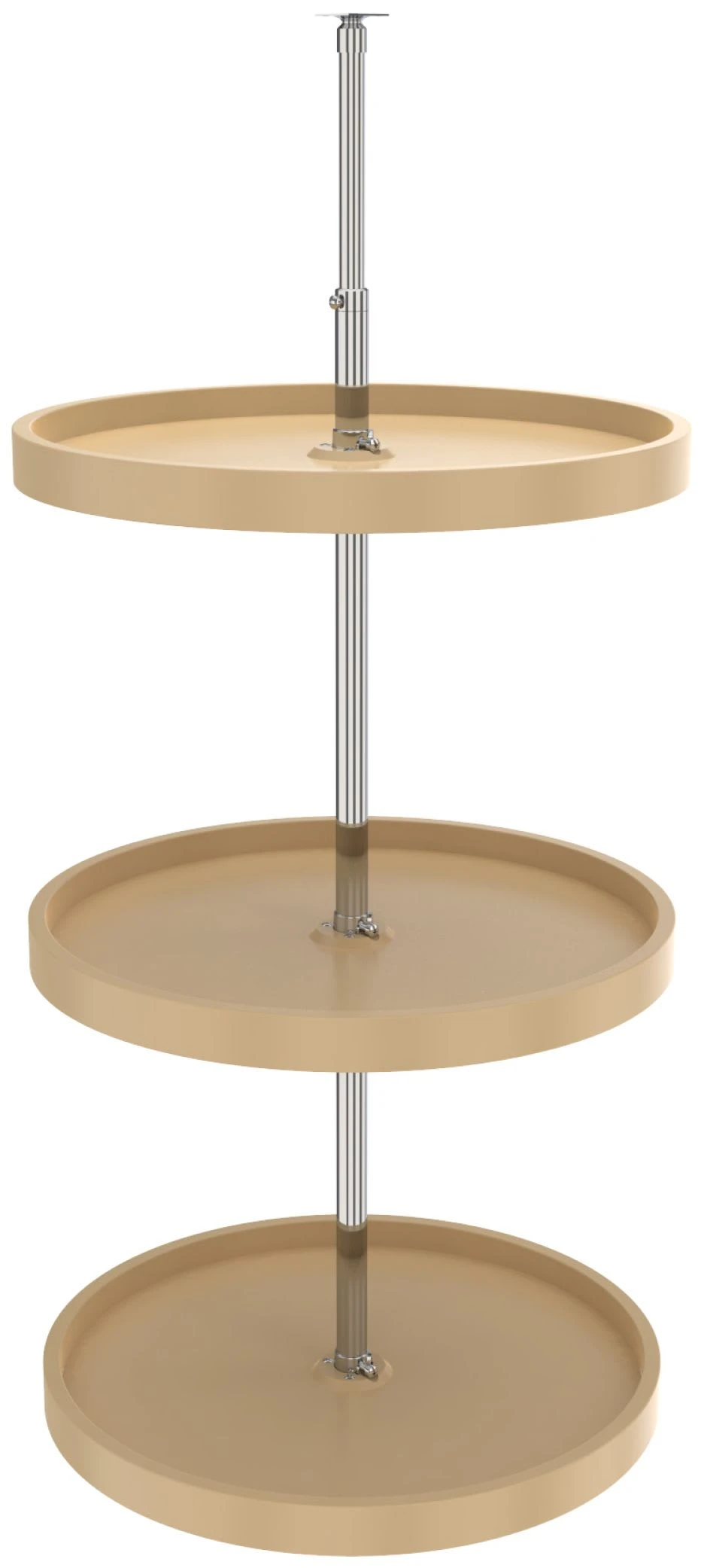 Rev-A-Shelf RAS Polymer 20 Inch Full Circle 3 Shelf Lazy Susan Set With Adjustable 38-46 Inch Shaft White 5 Rev-A-Shelf RAS Polymer 20 Inch Full Circle 3 Shelf Lazy Susan Set With Adjustable 38-46 Inch Shaft White - Image 3