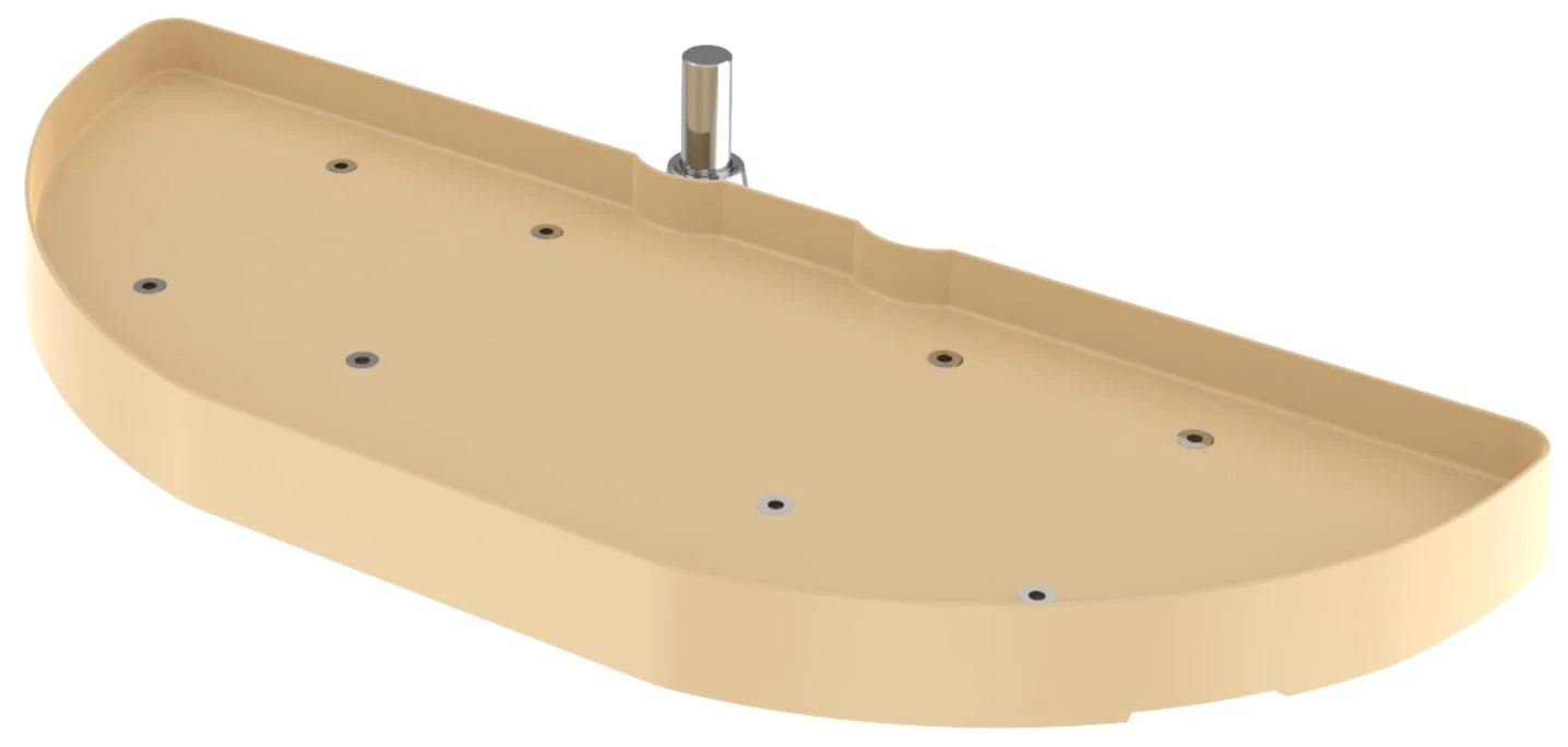 Rev-A-Shelf RAS Polymer 31 Inch Half Moon Shaped Pivoting Single Lazy Susan Shelf With Pivot And Slide Hardware Almond 3 Rev-A-Shelf RAS Polymer 31 Inch Half Moon Shaped Pivoting Single Lazy Susan Shelf With Pivot And Slide Hardware Almond