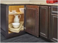 Rev-A-Shelf RAS Polymer 31 Inch Half Moon Shaped Pivoting Single Lazy Susan Shelf With Pivot And Slide Hardware Almond 15 Rev-A-Shelf RAS Polymer 31 Inch Half Moon Shaped Pivoting Single Lazy Susan Shelf With Pivot And Slide Hardware Almond -Cabinet Hardware Store rev a shelf 6881 31 52 alternate image 1637