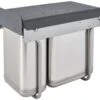 Rev-A-Shelf 8-785 Series Bottom Mount Double Bin Trash Can With Built-in Lid - 21 And 10-1/2 Quart Capacity Stainless Steel -Cabinet Hardware Store rev a shelf 8 785 30 2ss 531885