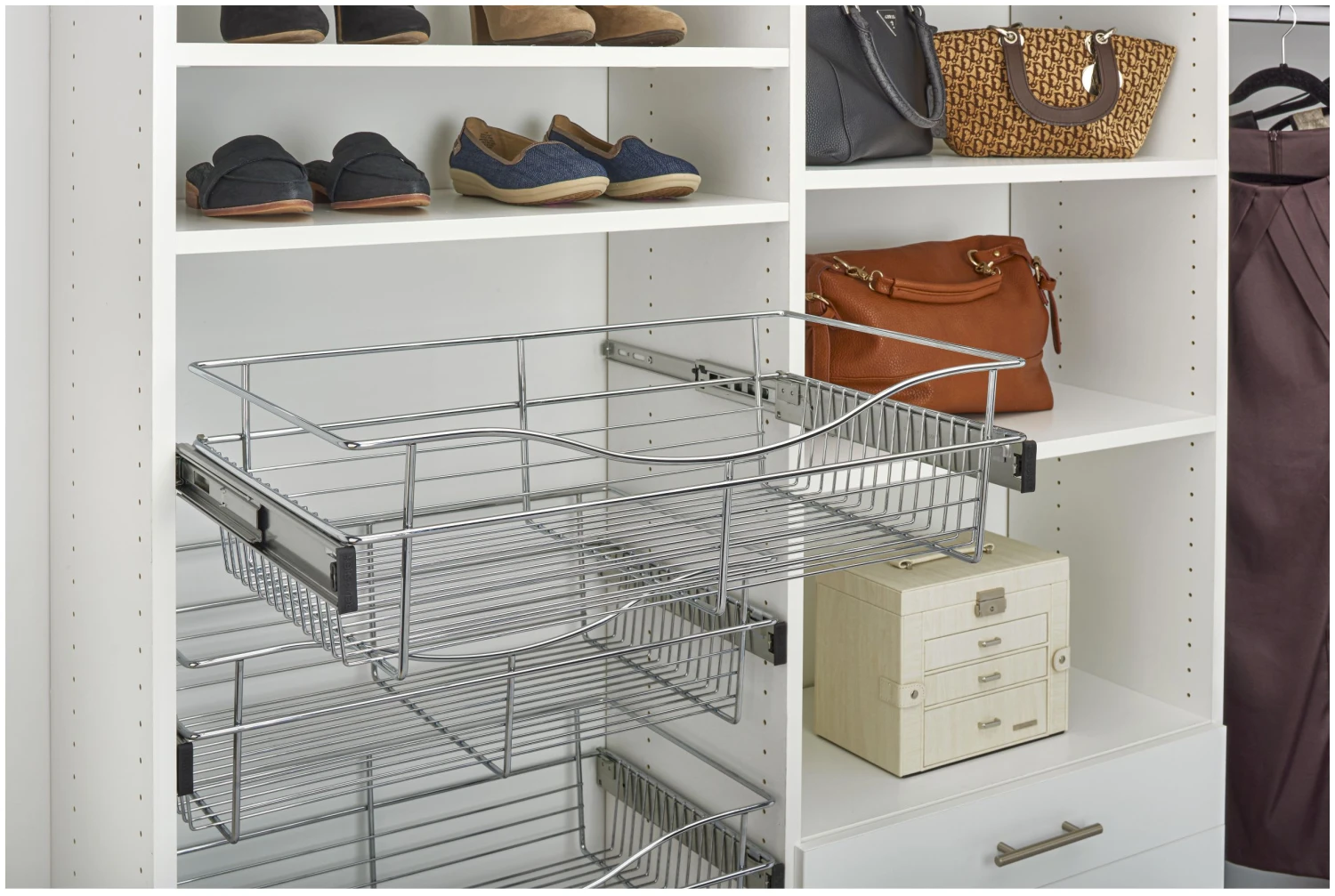 Rev-A-Shelf CB Series 24 X 20 Inch Pull Out Cabinet Organizer Basket For 11-1/2 Inch High Cabinets Chrome 4 Rev-A-Shelf CB Series 24 X 20 Inch Pull Out Cabinet Organizer Basket For 11-1/2 Inch High Cabinets Chrome - Image 2