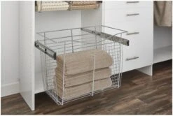 Rev-A-Shelf CB Series 30 X 14 Inch Pull Out Cabinet Organizer Basket For 18-1/2 Inch High Cabinets Satin Nickel -Cabinet Hardware Store rev a shelf cb 301418 alternate image 1870