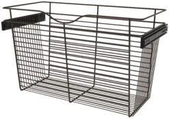 Rev-A-Shelf CB Series 30 X 14 Inch Pull Out Cabinet Organizer Basket For 18-1/2 Inch High Cabinets Satin Nickel -Cabinet Hardware Store rev a shelf cb 301418orb 1 531885