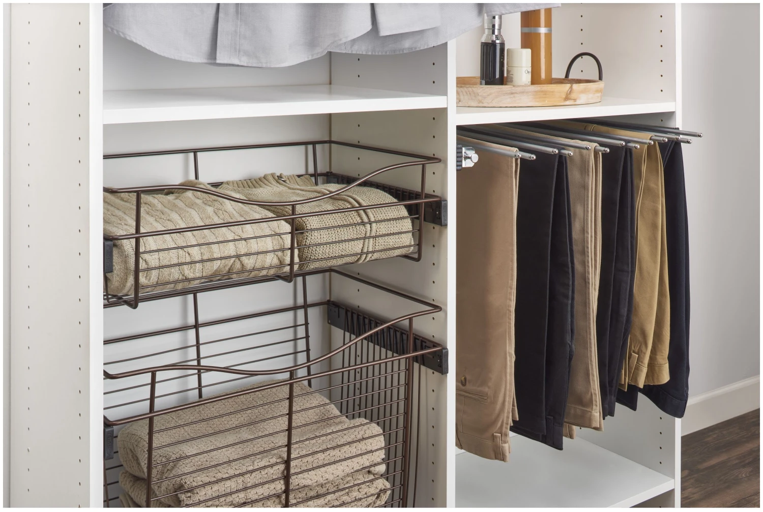 Rev-A-Shelf CB Series 30 X 16 Inch Pull Out Cabinet Organizer Basket For 11-1/2 Inch High Cabinets Satin Nickel 8 Rev-A-Shelf CB Series 30 X 16 Inch Pull Out Cabinet Organizer Basket For 11-1/2 Inch High Cabinets Satin Nickel - Image 6