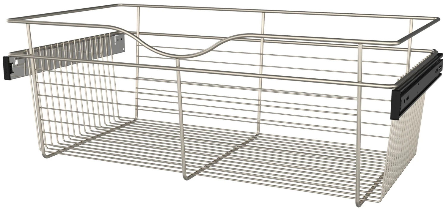 Rev-A-Shelf CB Series 30 X 16 Inch Pull Out Cabinet Organizer Basket For 11-1/2 Inch High Cabinets Satin Nickel 3 Rev-A-Shelf CB Series 30 X 16 Inch Pull Out Cabinet Organizer Basket For 11-1/2 Inch High Cabinets Satin Nickel