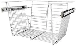 Rev-A-Shelf Sidelines 18" Wide X 10" High Pull Out Basket Satin Nickel -Cabinet Hardware Store rev a shelf cbsl 181410cr 1 9518091