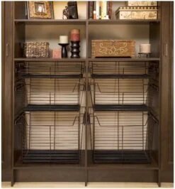 Rev-A-Shelf Sidelines 24" Wide X 5" High Pull Out Basket Satin Nickel -Cabinet Hardware Store rev a shelf cbsl 241405 1 alternate image 62