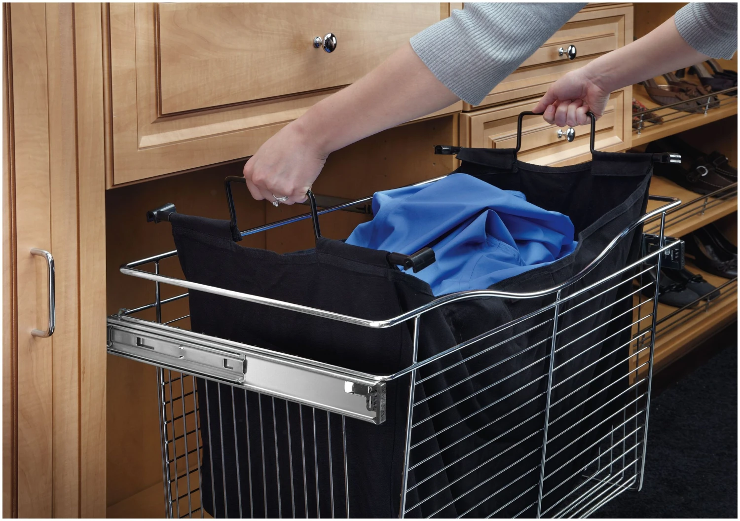 Rev-A-Shelf CB Series Cloth Liner 30 X 14 Inch Hampers Black 4 Rev-A-Shelf CB Series Cloth Liner 30 X 14 Inch Hampers Black - Image 2