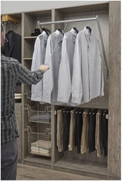 Rev-A-Shelf CPDR Series Adjustable 18 -48 Inch Pull-Down Closet Rod Satin Chrome -Cabinet Hardware Store rev a shelf cpdrsl 48 alternate image 302