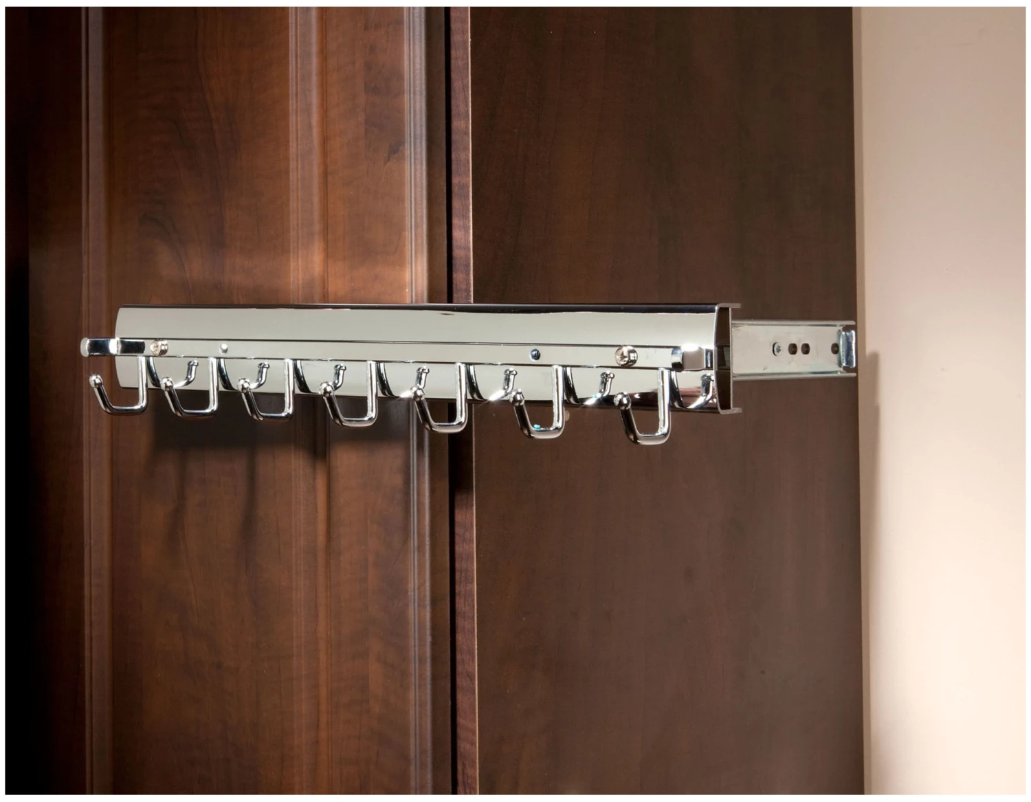 Rev-A-Shelf Sidelines 13-11/16 Inch Pull Out Belt Rack Satin Nickel 6 Rev-A-Shelf Sidelines 13-11/16 Inch Pull Out Belt Rack Satin Nickel - Image 4