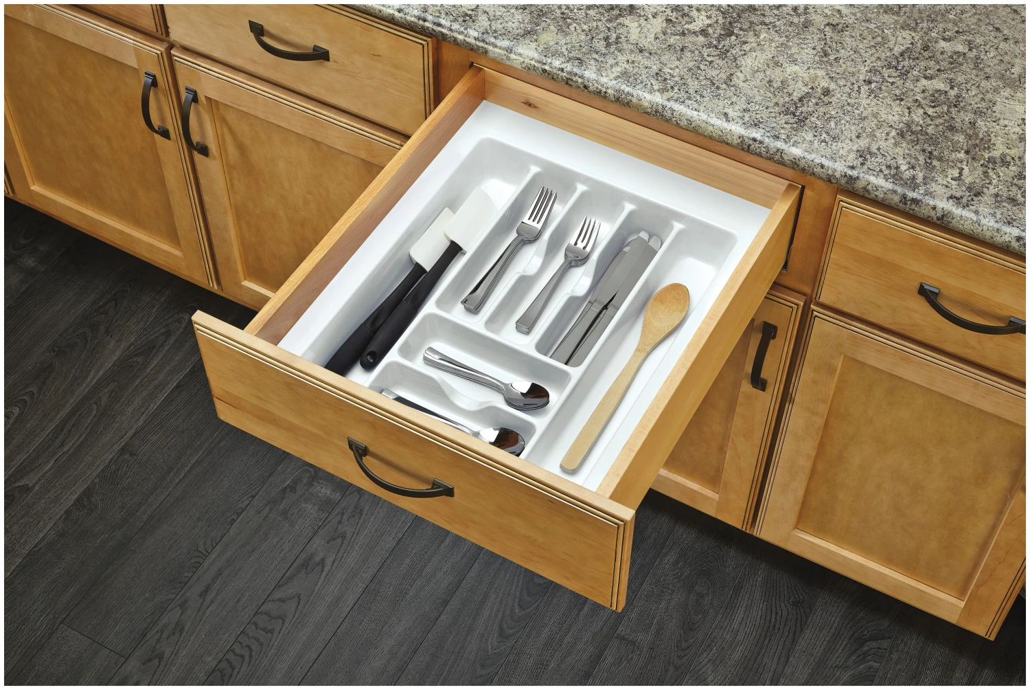 Rev-A-Shelf CT Series 17-1/2 Inch Trimmable Polymer Cutlery Tray Insert Almond 6 Rev-A-Shelf CT Series 17-1/2 Inch Trimmable Polymer Cutlery Tray Insert Almond - Image 4