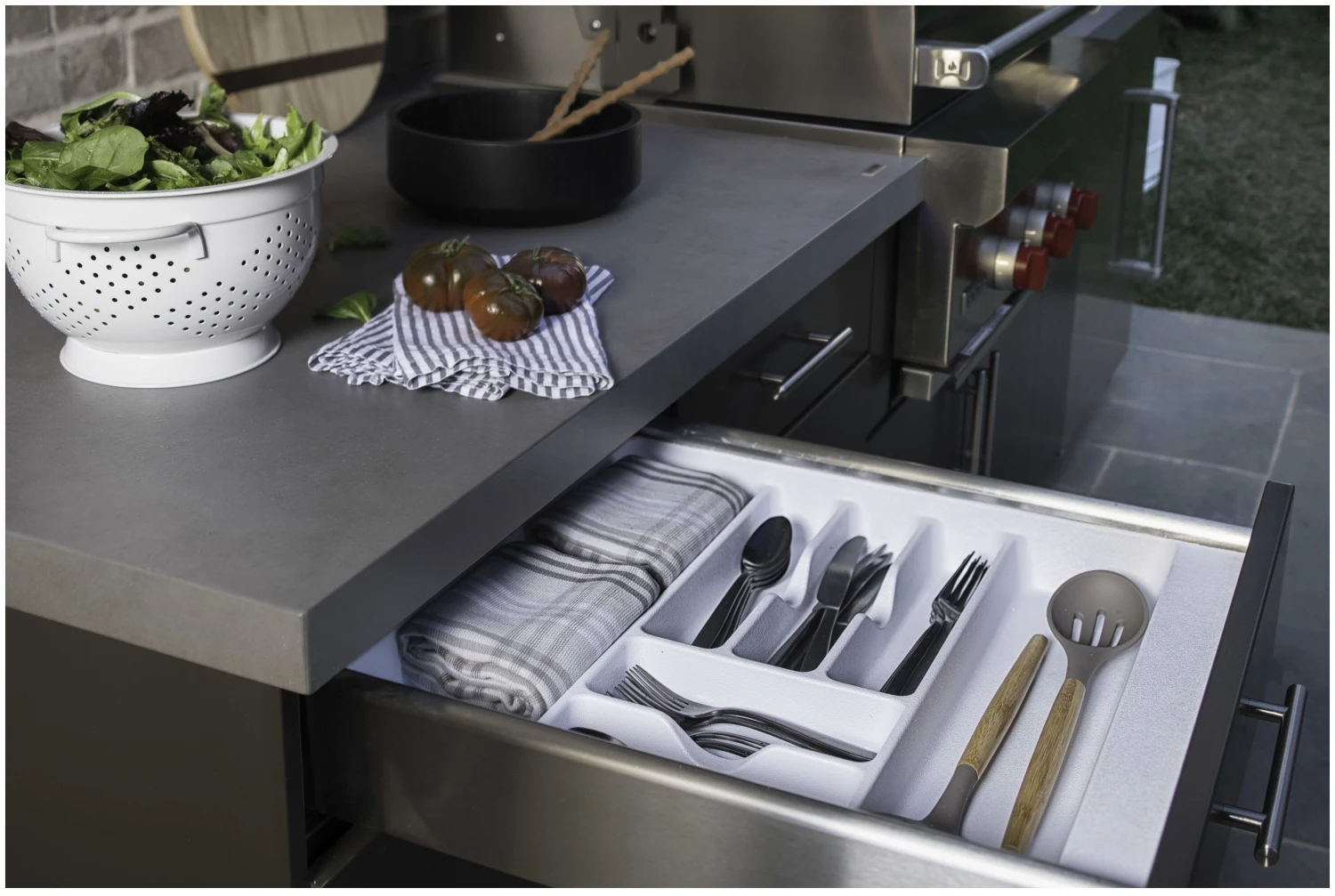 Rev-A-Shelf CT Series 17-1/2 Inch Trimmable Polymer Cutlery Tray Insert Almond 8 Rev-A-Shelf CT Series 17-1/2 Inch Trimmable Polymer Cutlery Tray Insert Almond - Image 6