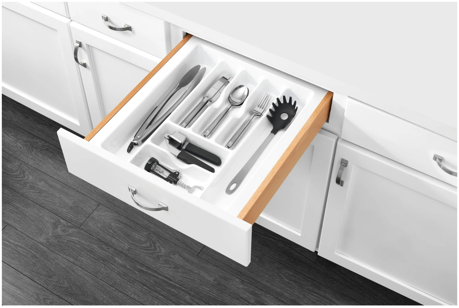 Rev-A-Shelf CT Series 17-1/2 Inch Trimmable Polymer Cutlery Tray Insert Almond 9 Rev-A-Shelf CT Series 17-1/2 Inch Trimmable Polymer Cutlery Tray Insert Almond - Image 7