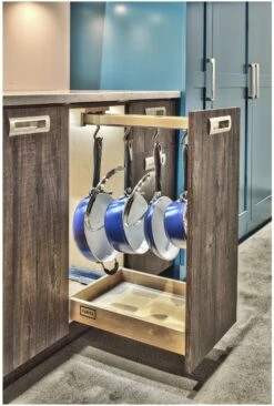 Rev-A-Shelf Glideware Pull Out 7 Hook Cabinet Organizer With Soft Close For 22 Inch Deep Cabinets Grey -Cabinet Hardware Store rev a shelf gld w22 b 7 alternate image 2303