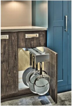 Rev-A-Shelf Glideware Pull Out 7 Hook Cabinet Organizer With Soft Close For 22 Inch Deep Cabinets Grey -Cabinet Hardware Store rev a shelf gld w22 b 7 alternate image 2306