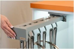 Rev-A-Shelf Glideware Pull Out 7 Hook Cabinet Organizer With Soft Close For 22 Inch Deep Cabinets Grey -Cabinet Hardware Store rev a shelf gld w22 b 7 alternate image 2307