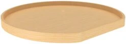 Rev-A-Shelf Lazy Daisy Banded Wood 32 Inch D-Shaped Undrilled Lazy Susan Shelf With Bottom Mount Hardware Natural