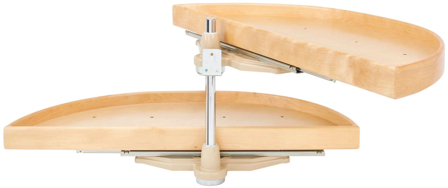 Rev-A-Shelf Lazy Daisy Natural Wood 35 Inch Half Moon Shaped Pivoting 2 Shelf Lazy Susan Set With Pivot And Slide Hardware 3 Rev-A-Shelf Lazy Daisy Natural Wood 35 Inch Half Moon Shaped Pivoting 2 Shelf Lazy Susan Set With Pivot And Slide Hardware