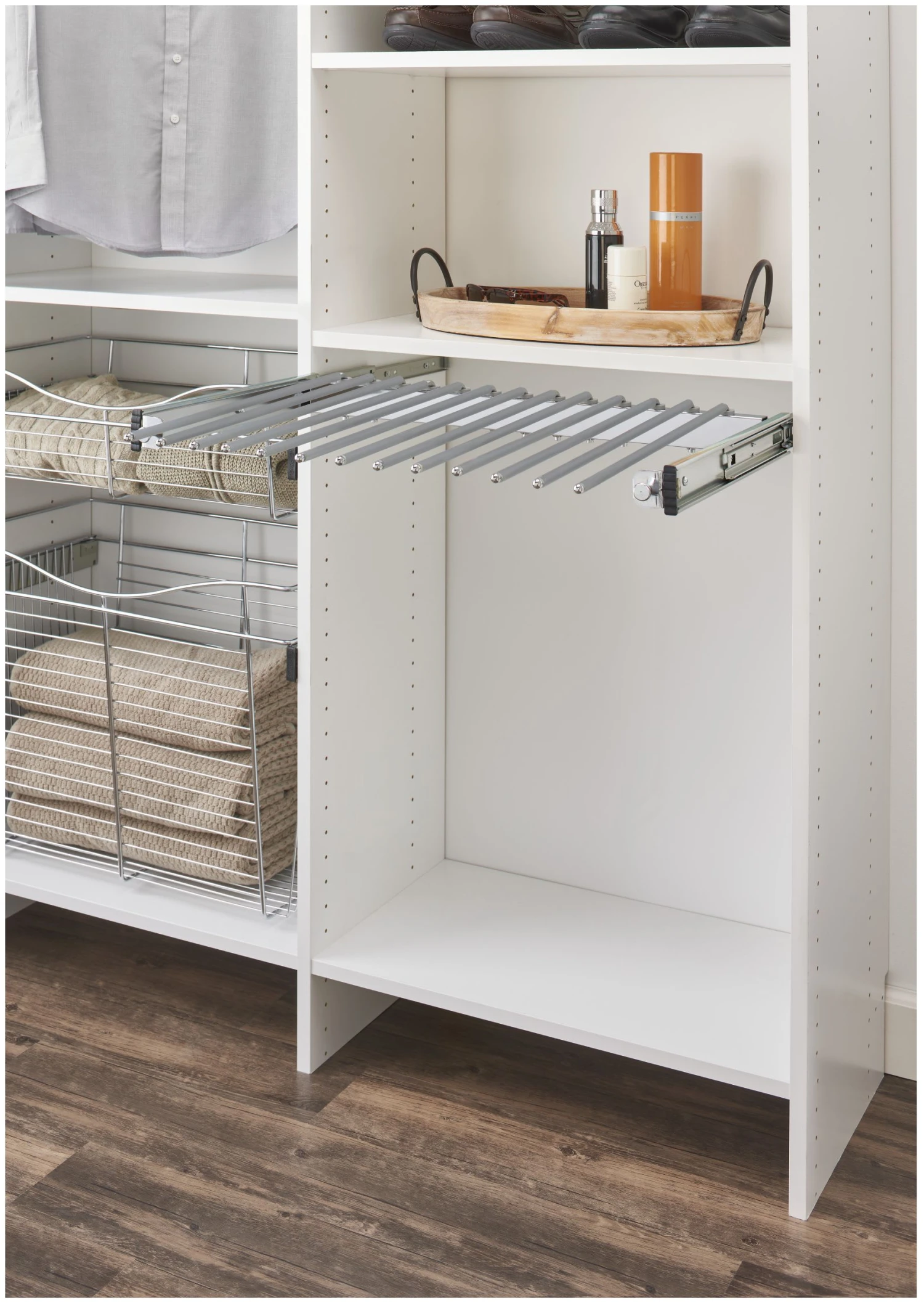 Rev-A-Shelf PSC Series 18 Inch Pull Out Pant Rack Chrome 5 Rev-A-Shelf PSC Series 18 Inch Pull Out Pant Rack Chrome - Image 3
