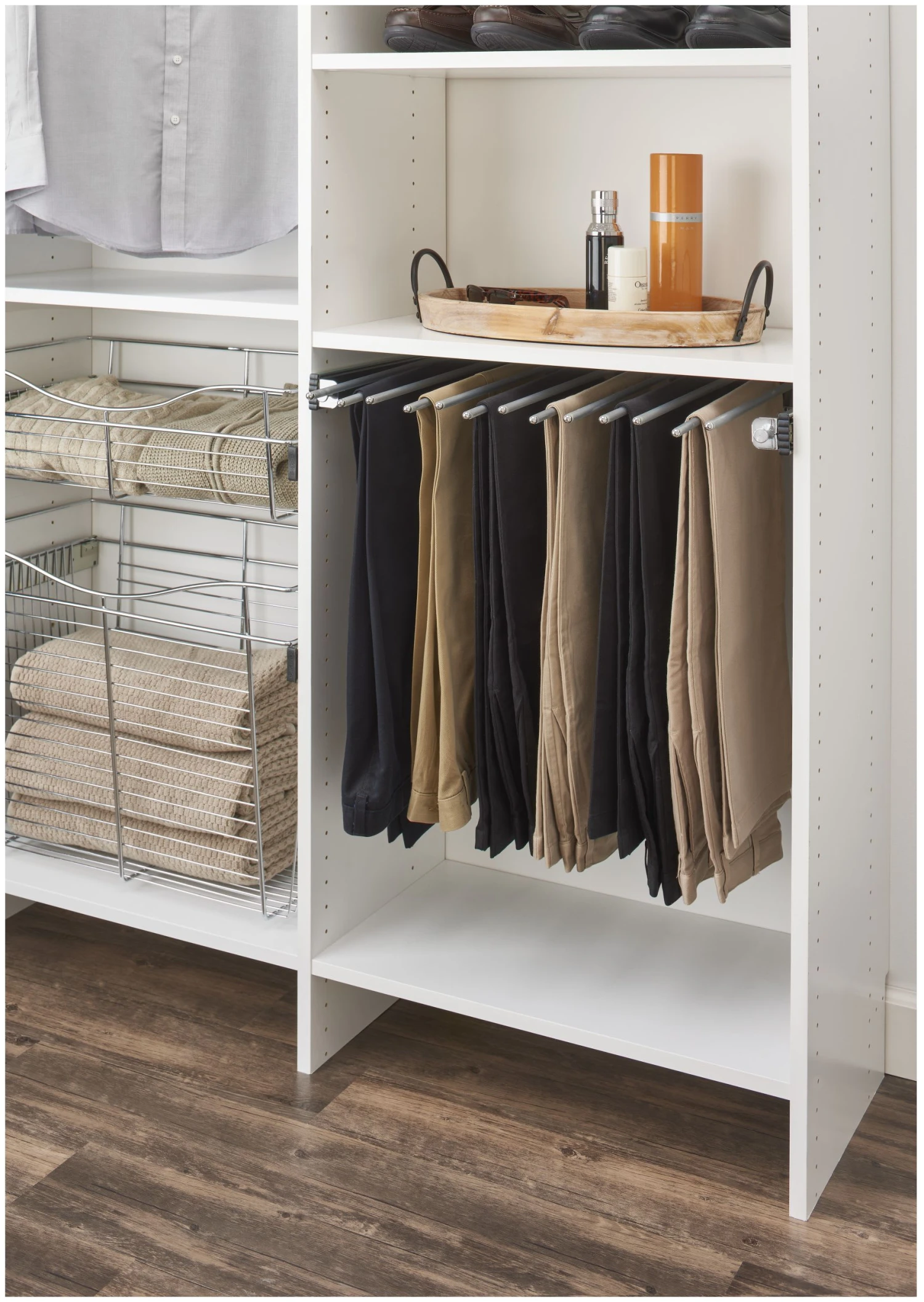 Rev-A-Shelf PSC Series 30 Inch Pull Out Pant Rack Chrome 4 Rev-A-Shelf PSC Series 30 Inch Pull Out Pant Rack Chrome - Image 2